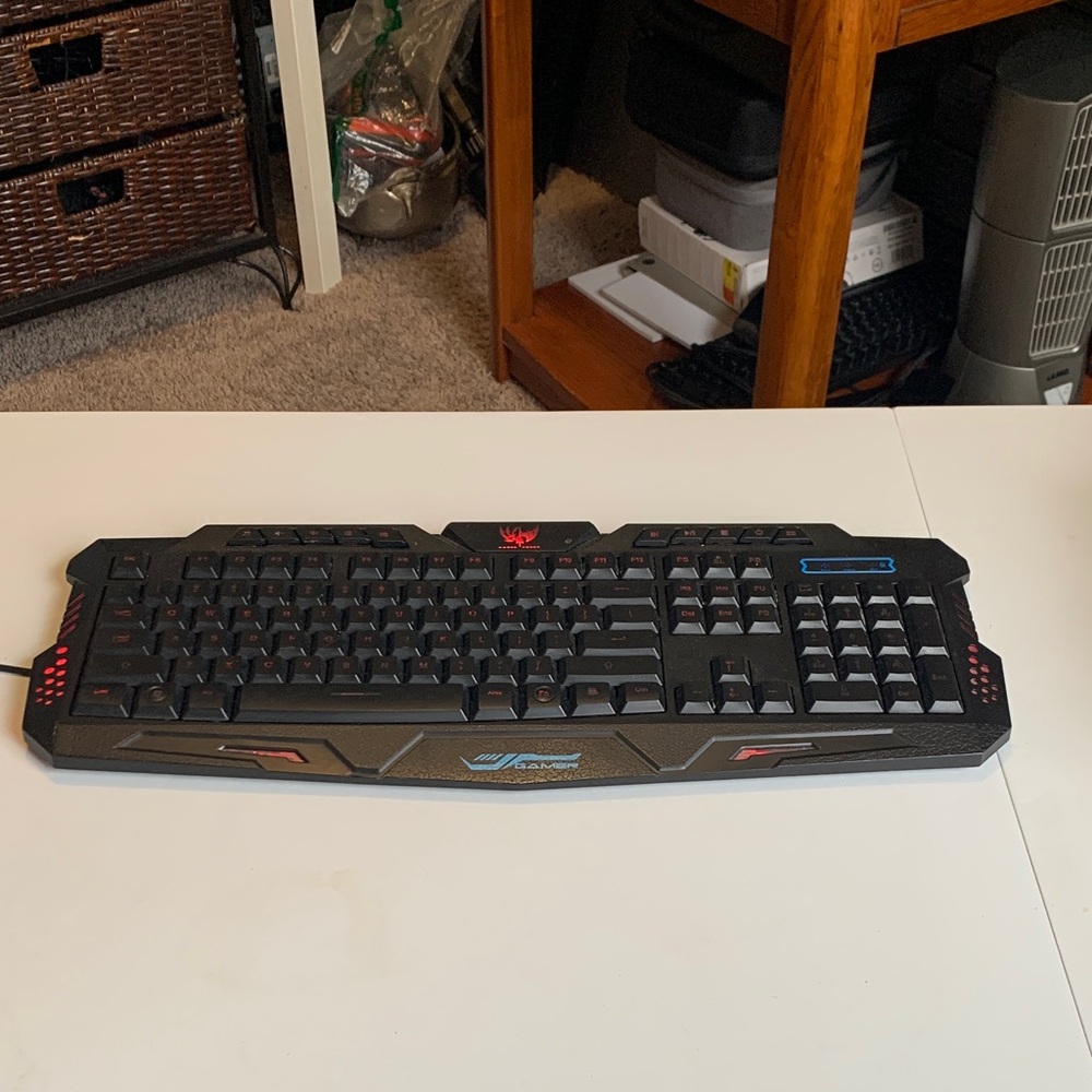 Gaming Keyboard with Red Backlight